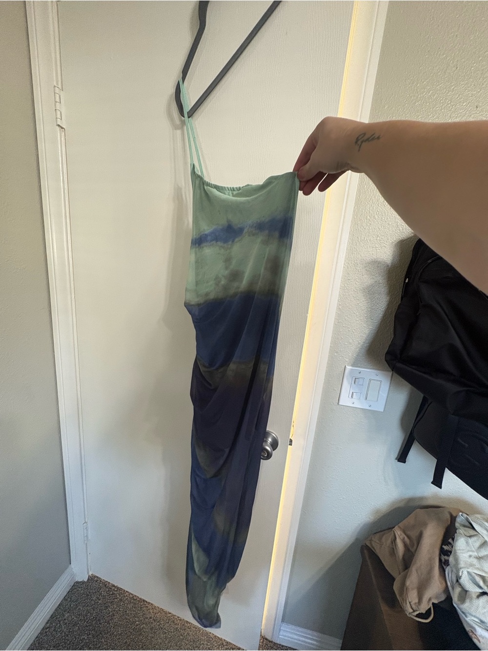 Tie-Dye Slip Dress in Green and Blue - Women's Intimates